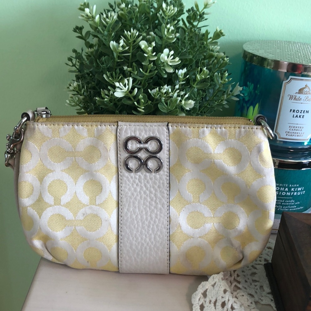 Yellow coach wristlet